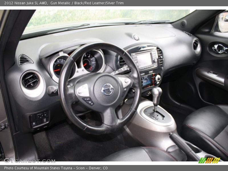Gun Metallic / Black/Red Leather/Silver Trim 2012 Nissan Juke SL AWD