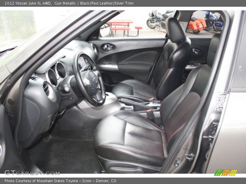 Gun Metallic / Black/Red Leather/Silver Trim 2012 Nissan Juke SL AWD