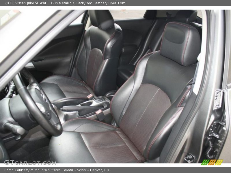 Gun Metallic / Black/Red Leather/Silver Trim 2012 Nissan Juke SL AWD