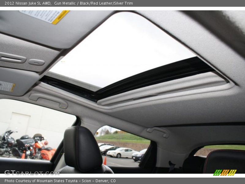 Gun Metallic / Black/Red Leather/Silver Trim 2012 Nissan Juke SL AWD
