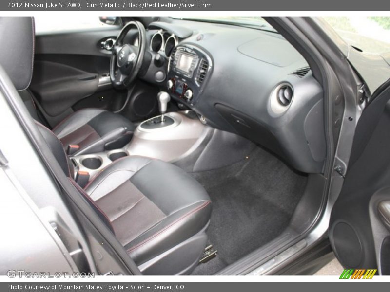 Gun Metallic / Black/Red Leather/Silver Trim 2012 Nissan Juke SL AWD