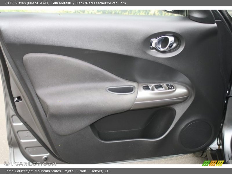 Gun Metallic / Black/Red Leather/Silver Trim 2012 Nissan Juke SL AWD