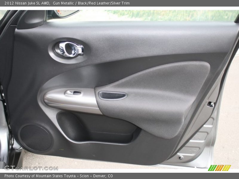 Gun Metallic / Black/Red Leather/Silver Trim 2012 Nissan Juke SL AWD
