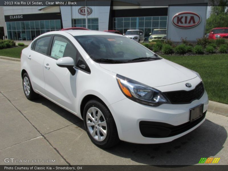 Clear White / Black 2013 Kia Rio LX Sedan
