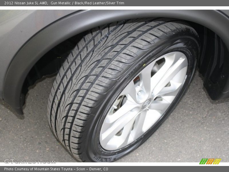 Gun Metallic / Black/Red Leather/Silver Trim 2012 Nissan Juke SL AWD