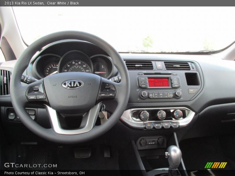 Clear White / Black 2013 Kia Rio LX Sedan