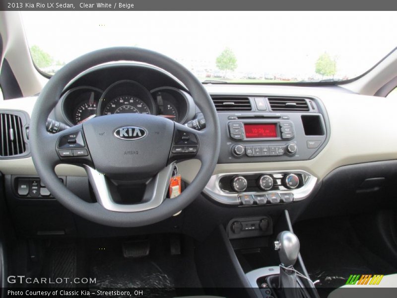 Clear White / Beige 2013 Kia Rio LX Sedan