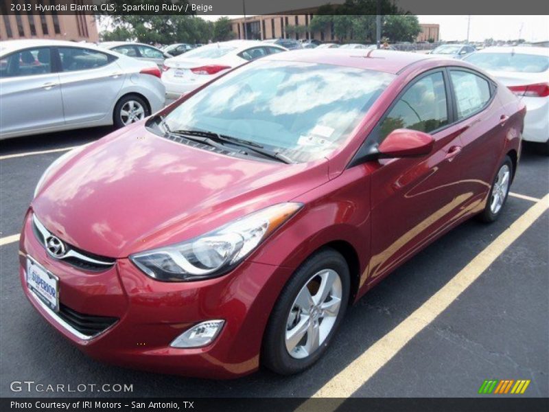 Sparkling Ruby / Beige 2013 Hyundai Elantra GLS