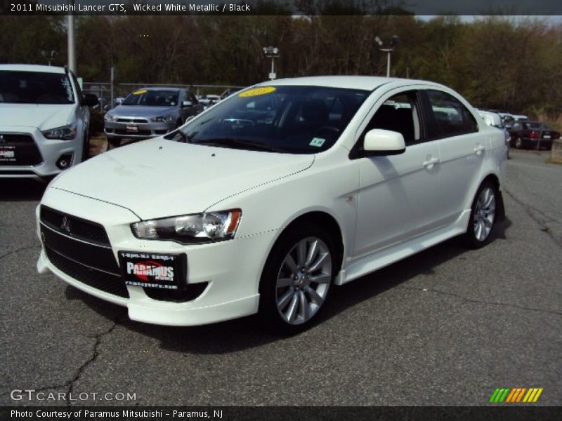Wicked White Metallic / Black 2011 Mitsubishi Lancer GTS