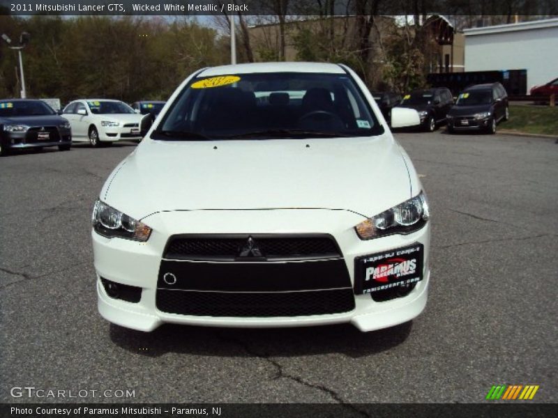Wicked White Metallic / Black 2011 Mitsubishi Lancer GTS