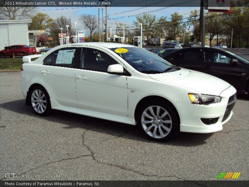 Wicked White Metallic / Black 2011 Mitsubishi Lancer GTS