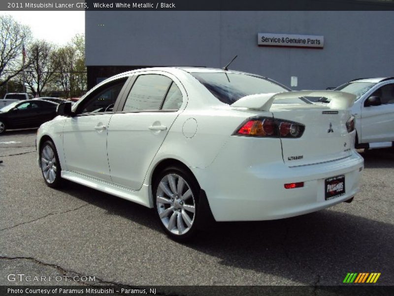 Wicked White Metallic / Black 2011 Mitsubishi Lancer GTS