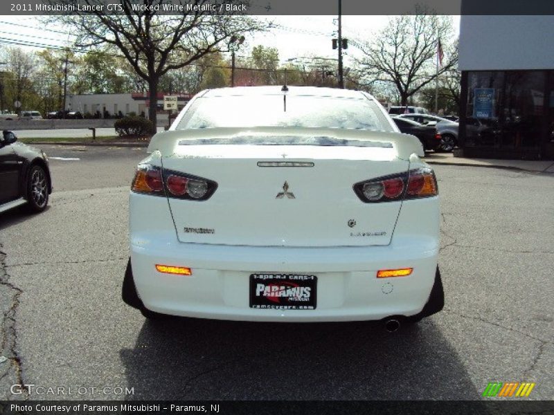 Wicked White Metallic / Black 2011 Mitsubishi Lancer GTS