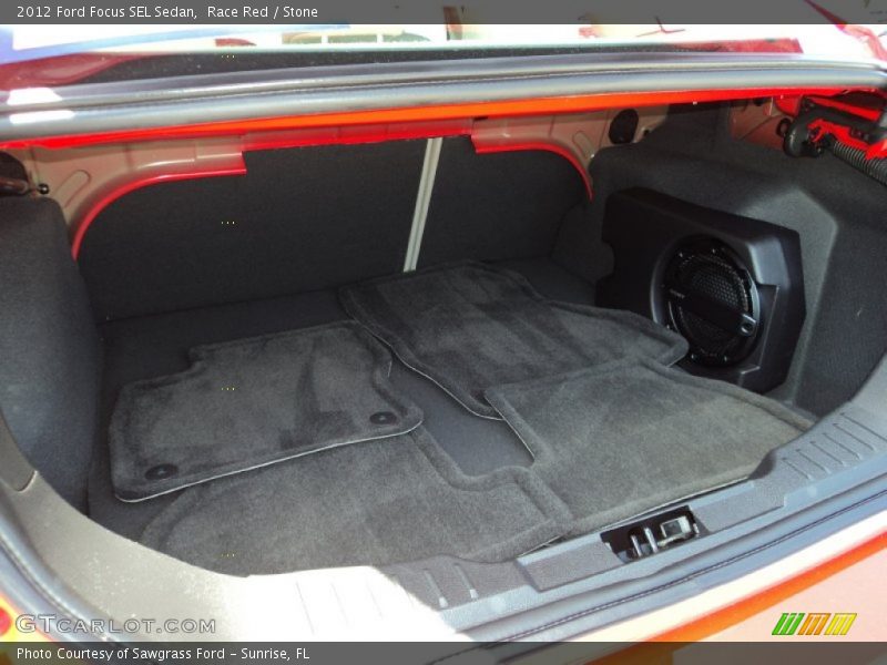 Race Red / Stone 2012 Ford Focus SEL Sedan
