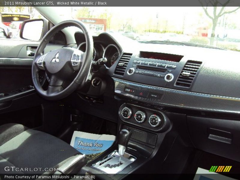 Wicked White Metallic / Black 2011 Mitsubishi Lancer GTS