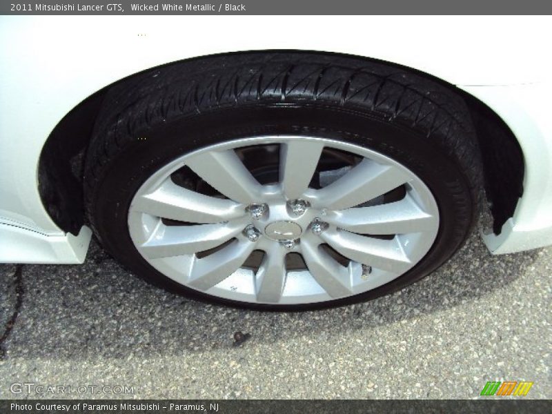 Wicked White Metallic / Black 2011 Mitsubishi Lancer GTS