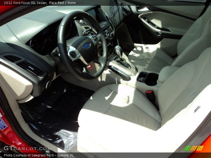 Race Red / Stone 2012 Ford Focus SEL Sedan
