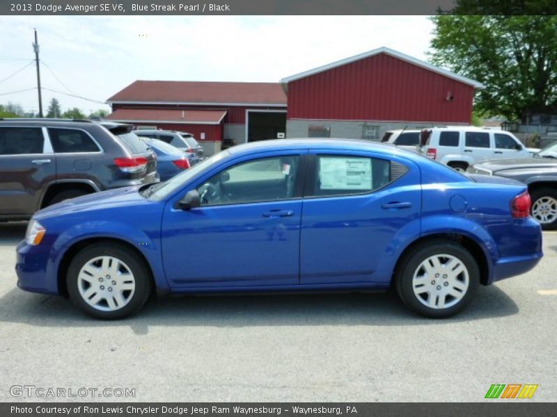 Blue Streak Pearl / Black 2013 Dodge Avenger SE V6