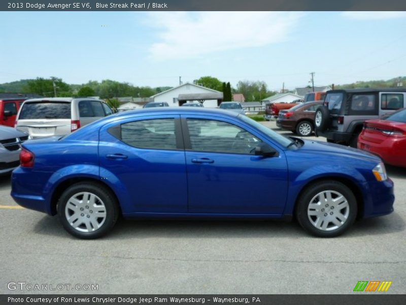 Blue Streak Pearl / Black 2013 Dodge Avenger SE V6