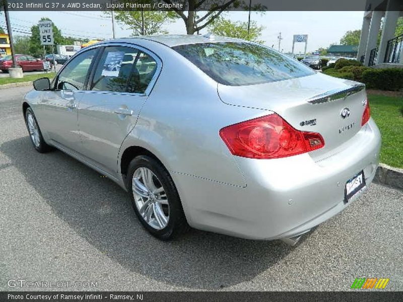 Liquid Platinum / Graphite 2012 Infiniti G 37 x AWD Sedan