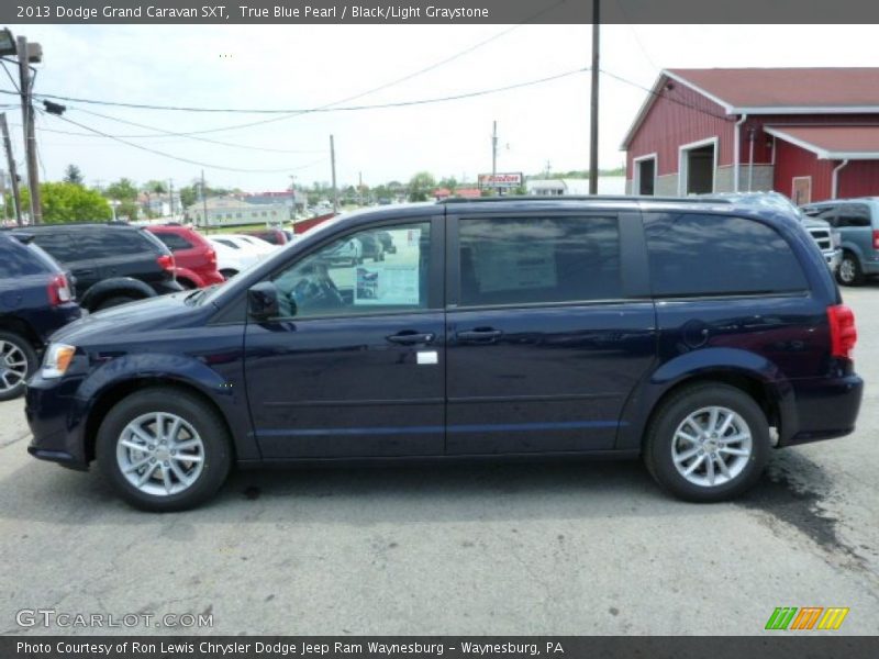 True Blue Pearl / Black/Light Graystone 2013 Dodge Grand Caravan SXT