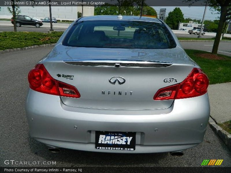 Liquid Platinum / Graphite 2012 Infiniti G 37 x AWD Sedan