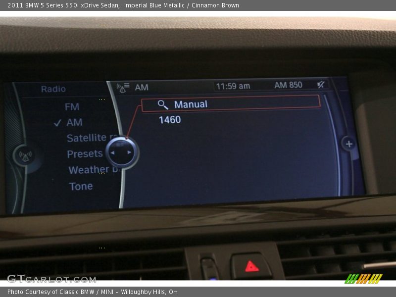 Imperial Blue Metallic / Cinnamon Brown 2011 BMW 5 Series 550i xDrive Sedan