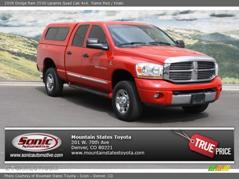 Flame Red / Khaki 2006 Dodge Ram 2500 Laramie Quad Cab 4x4