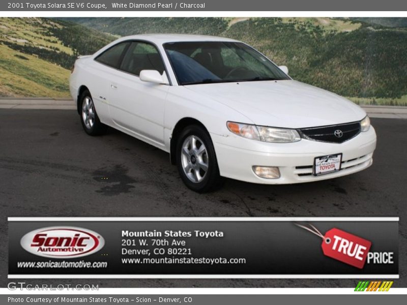 White Diamond Pearl / Charcoal 2001 Toyota Solara SE V6 Coupe