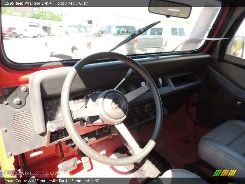 Poppy Red / Gray 1995 Jeep Wrangler S 4x4