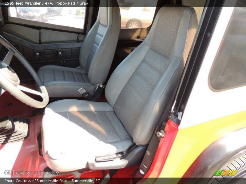 Poppy Red / Gray 1995 Jeep Wrangler S 4x4