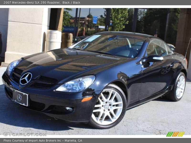 Black / Black 2007 Mercedes-Benz SLK 280 Roadster