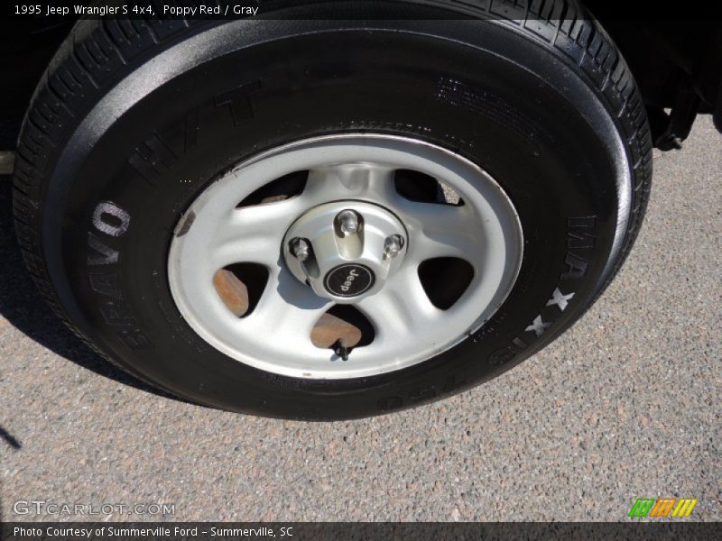 Poppy Red / Gray 1995 Jeep Wrangler S 4x4