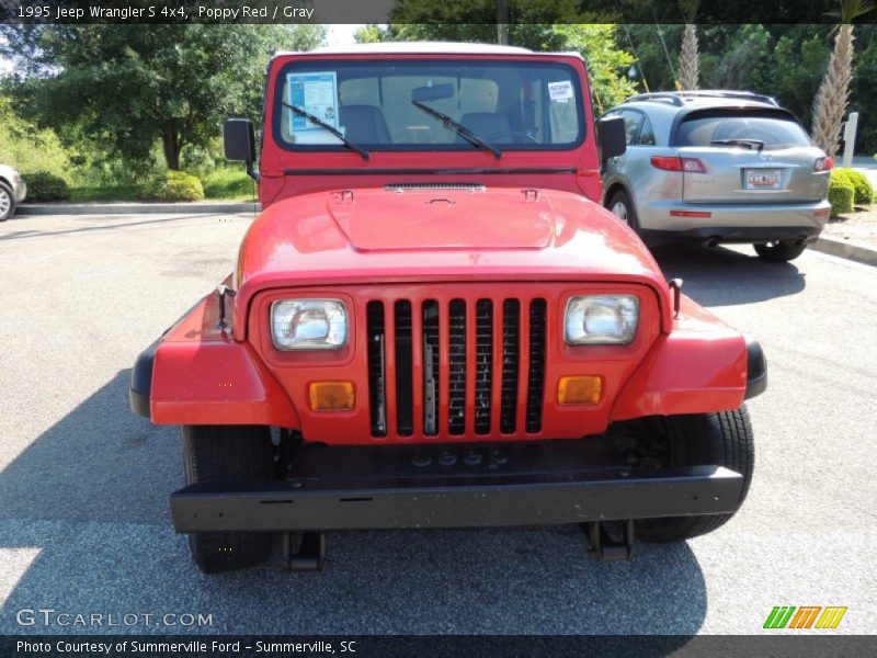 Poppy Red / Gray 1995 Jeep Wrangler S 4x4