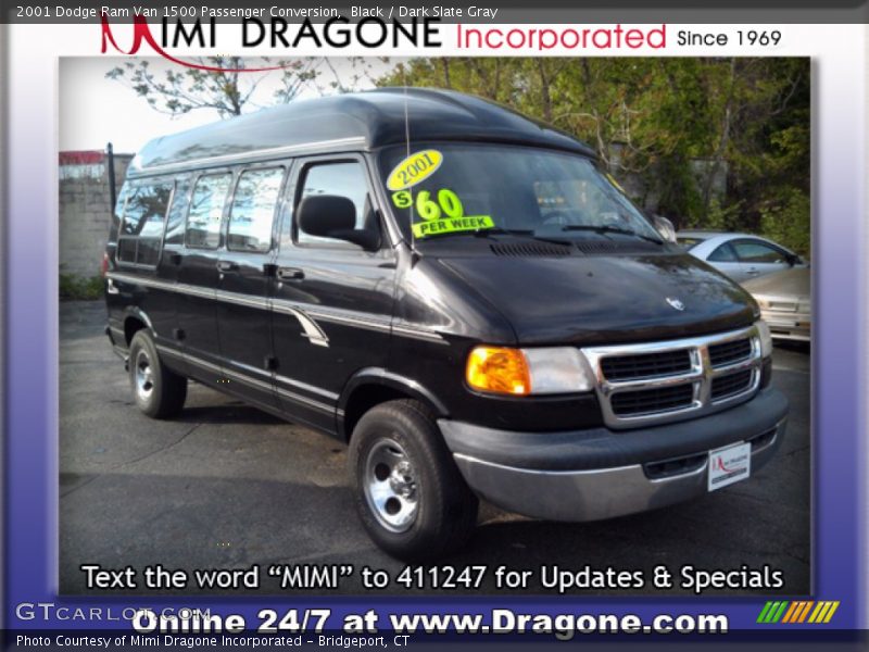 Black / Dark Slate Gray 2001 Dodge Ram Van 1500 Passenger Conversion