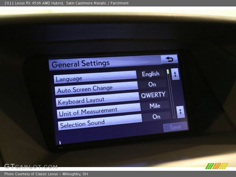 Satin Cashmere Metallic / Parchment 2011 Lexus RX 450h AWD Hybrid