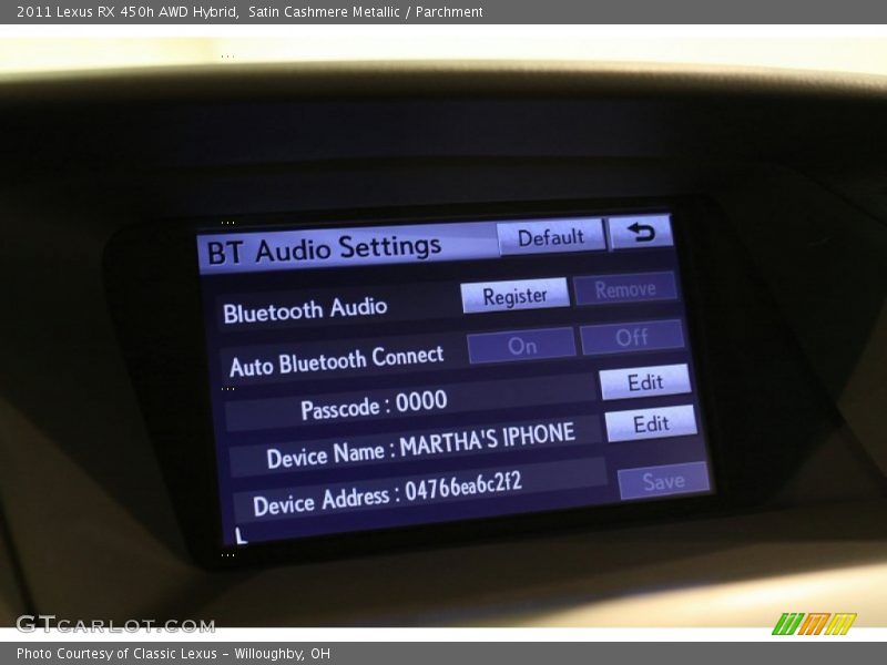 Satin Cashmere Metallic / Parchment 2011 Lexus RX 450h AWD Hybrid