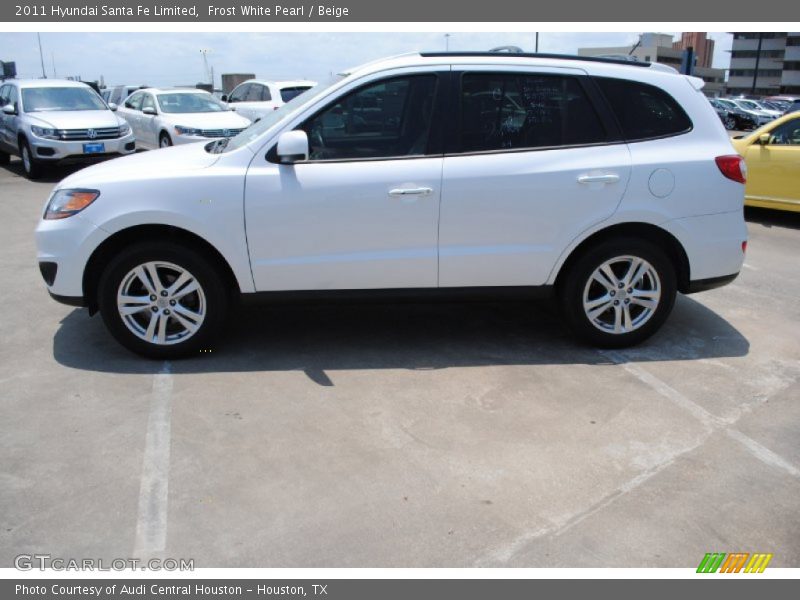 Frost White Pearl / Beige 2011 Hyundai Santa Fe Limited