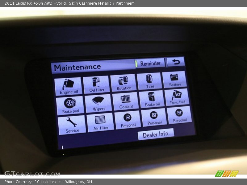 Satin Cashmere Metallic / Parchment 2011 Lexus RX 450h AWD Hybrid