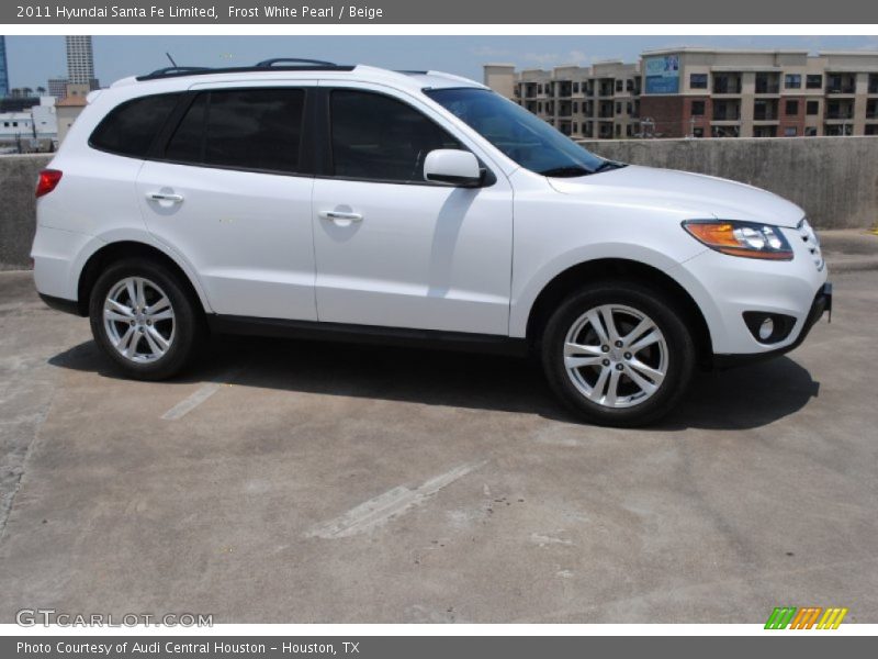 Frost White Pearl / Beige 2011 Hyundai Santa Fe Limited
