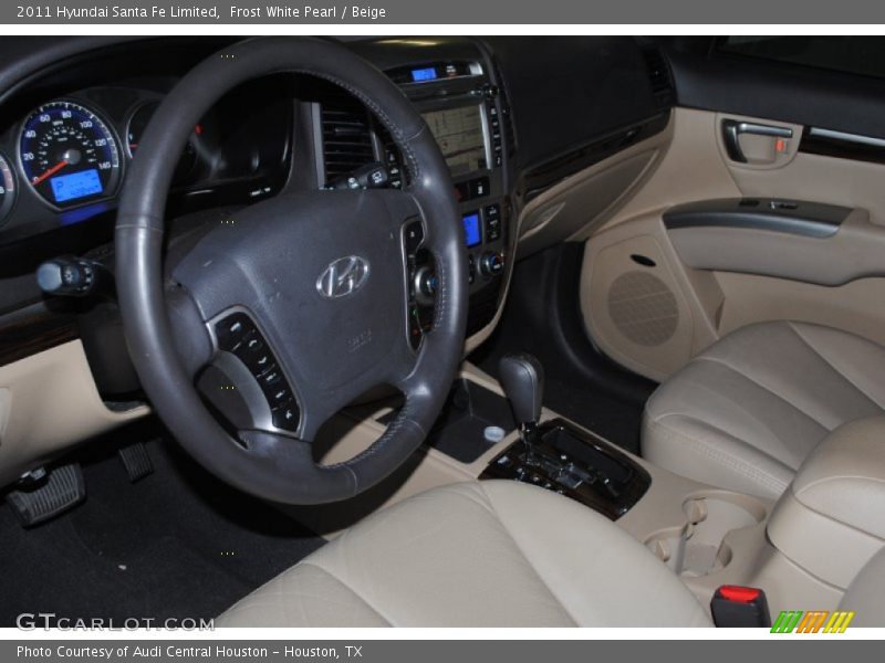 Frost White Pearl / Beige 2011 Hyundai Santa Fe Limited