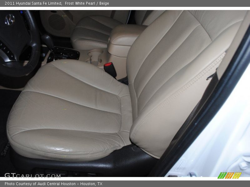 Frost White Pearl / Beige 2011 Hyundai Santa Fe Limited