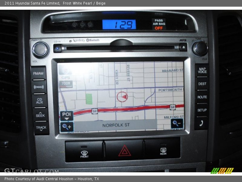Frost White Pearl / Beige 2011 Hyundai Santa Fe Limited