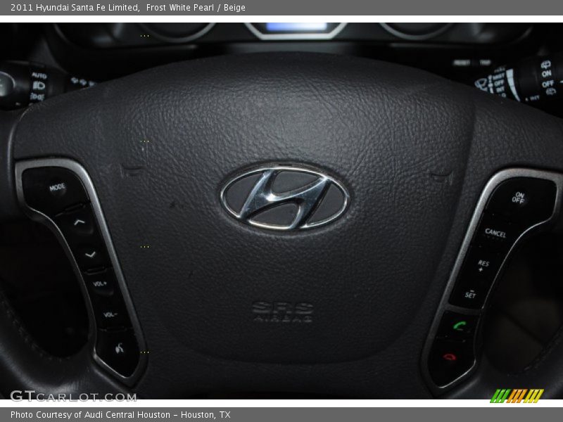 Frost White Pearl / Beige 2011 Hyundai Santa Fe Limited