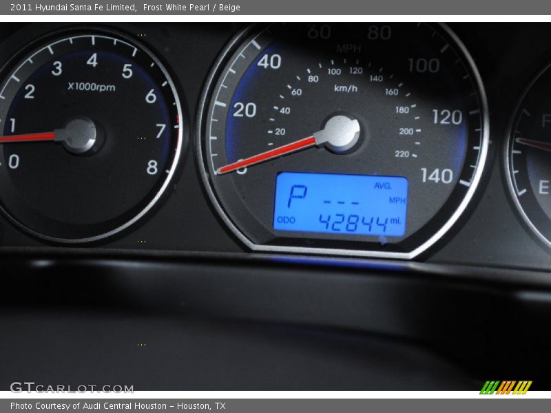 Frost White Pearl / Beige 2011 Hyundai Santa Fe Limited