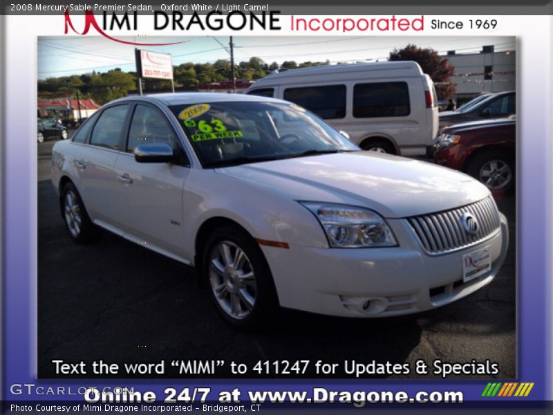 Oxford White / Light Camel 2008 Mercury Sable Premier Sedan