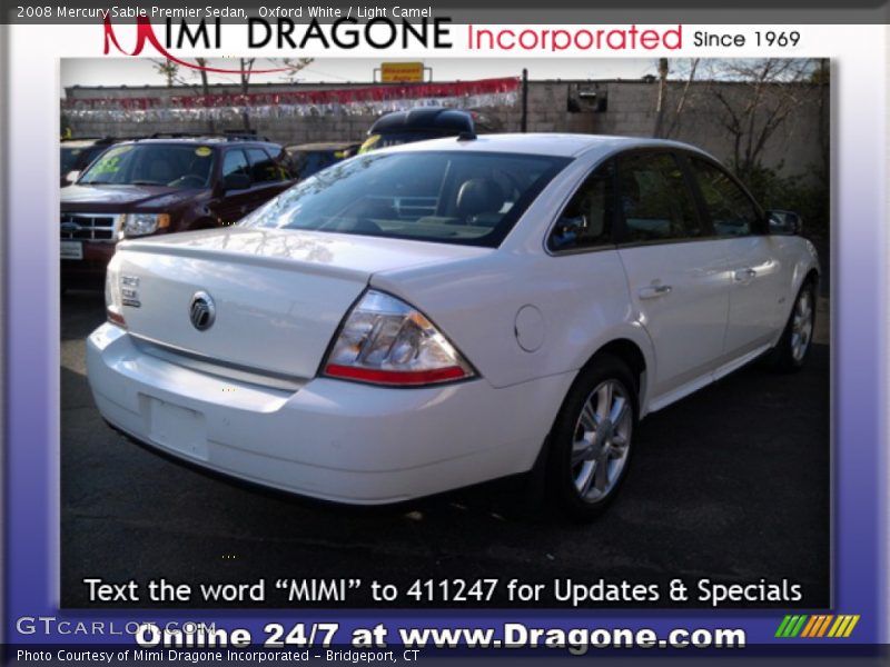 Oxford White / Light Camel 2008 Mercury Sable Premier Sedan