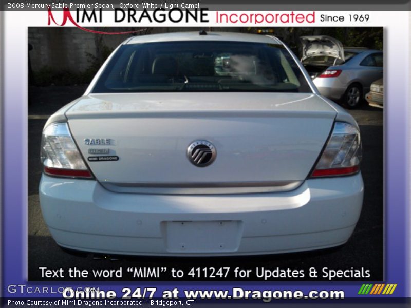 Oxford White / Light Camel 2008 Mercury Sable Premier Sedan