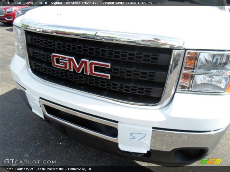 Summit White / Dark Titanium 2013 GMC Sierra 3500HD Regular Cab Stake Truck 4x4