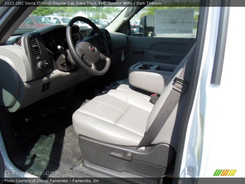 Summit White / Dark Titanium 2013 GMC Sierra 3500HD Regular Cab Stake Truck 4x4